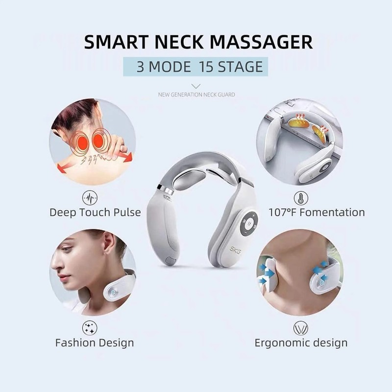 Buy SKG Neck Massager - 4098E - Pulse-Heat-Remote-3xModes in Cyprus, Nicosia, Limassol, Larnaka, Pafos