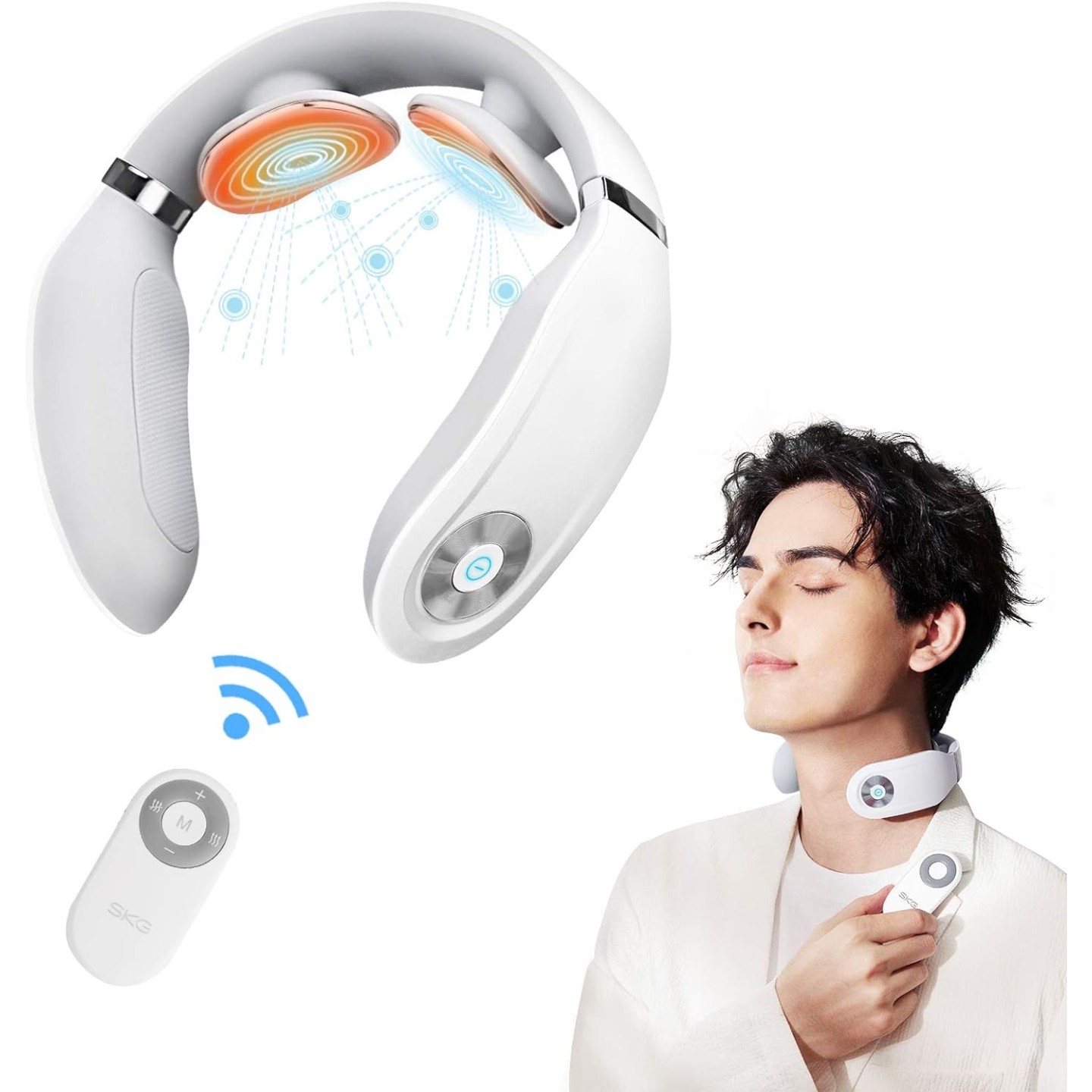 SKG Neck Massager - 4098E - Pulse-Heat-Remote-3xModes — Buy in Cyprus with Fast Delivery