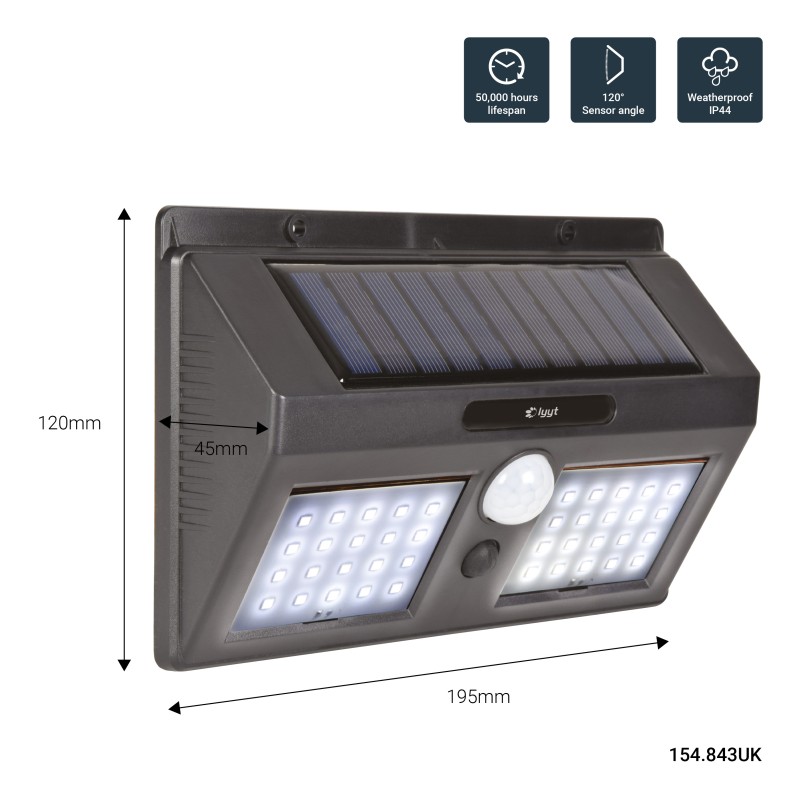 Buy LYYT 40 LED Solar Security Light - 154.843UK - with Motion Sensor in Cyprus, Nicosia, Limassol, Larnaka, Pafos