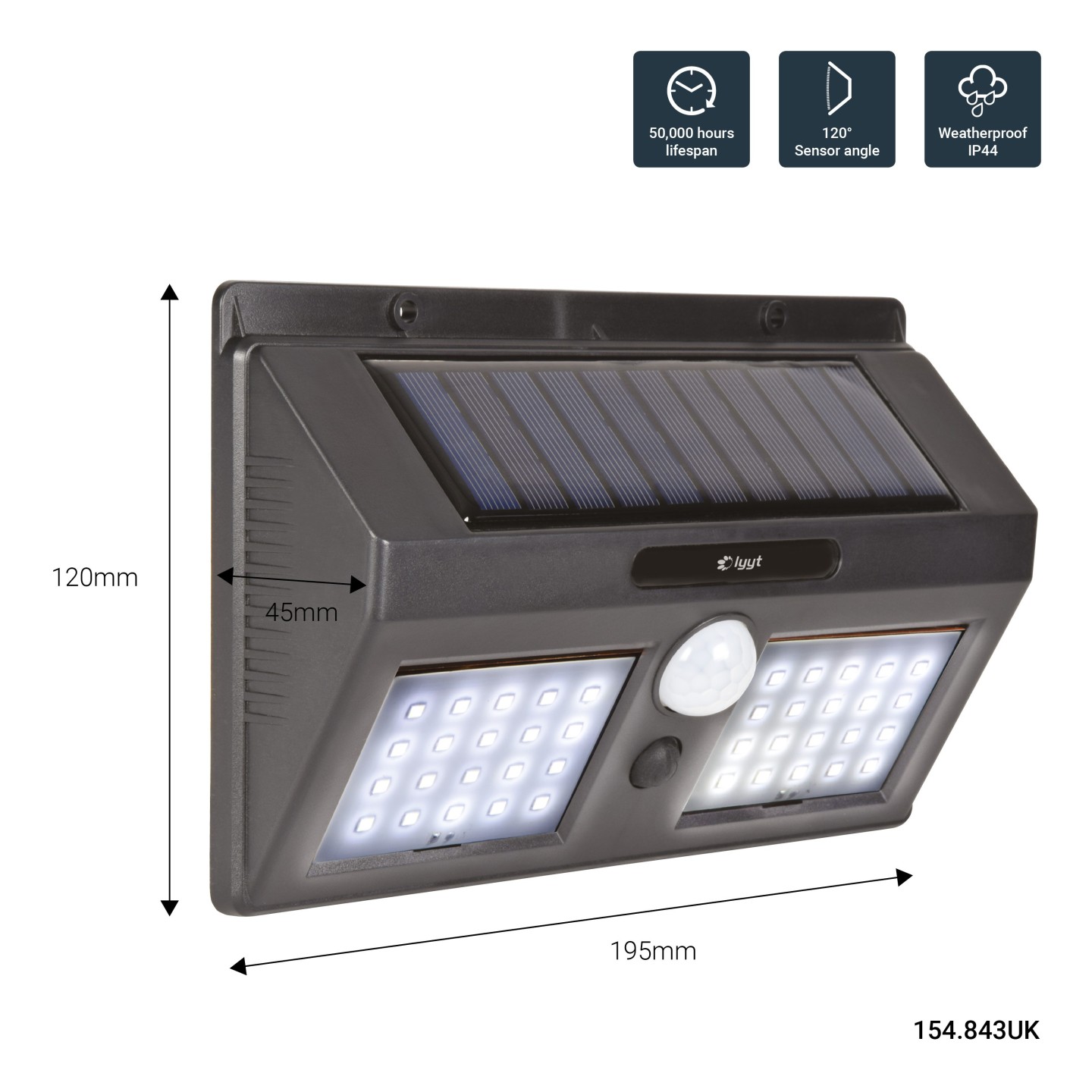 LYYT 40 LED Solar Security Light - 154.843UK - with Motion Sensor — Buy in Cyprus with Fast Delivery