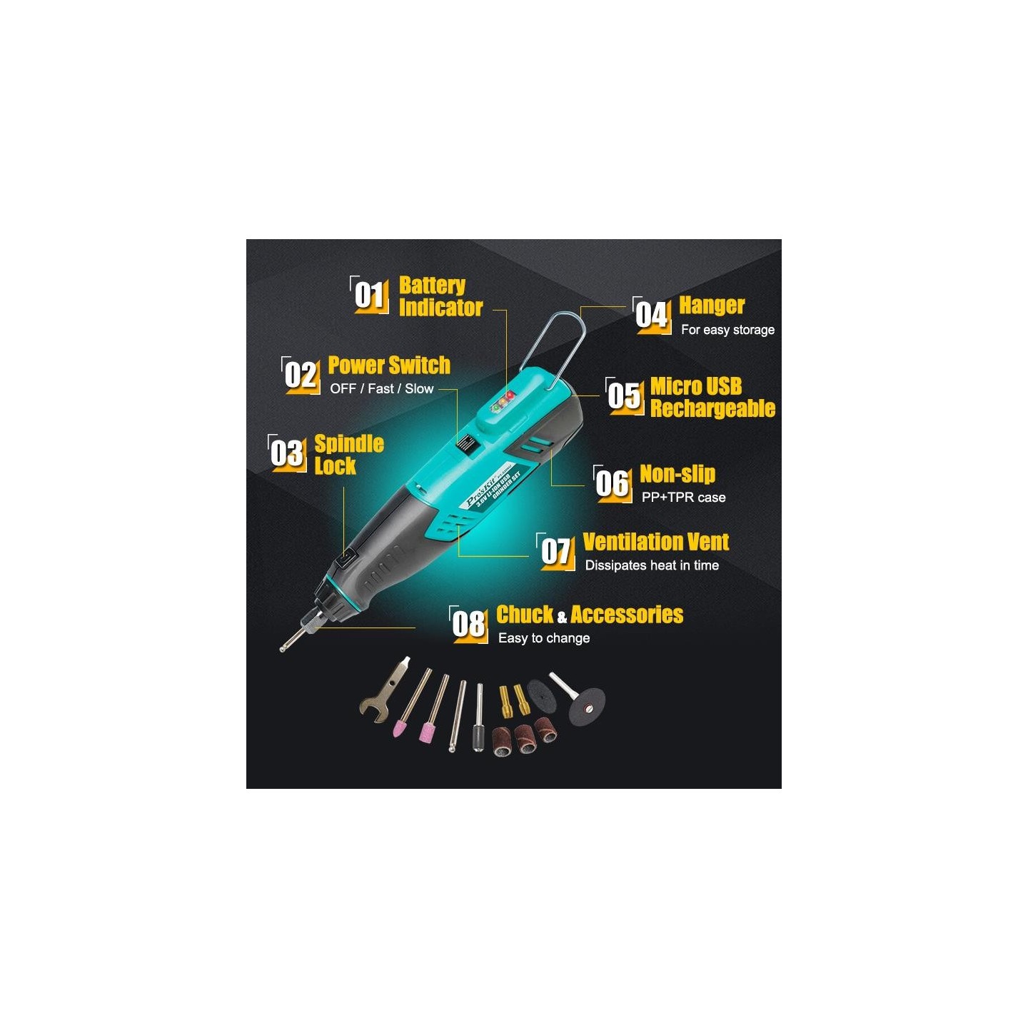 Proskit Grinder USB Mini - PT-5206 - Grinder USB Mini — Buy in Cyprus with Fast Delivery