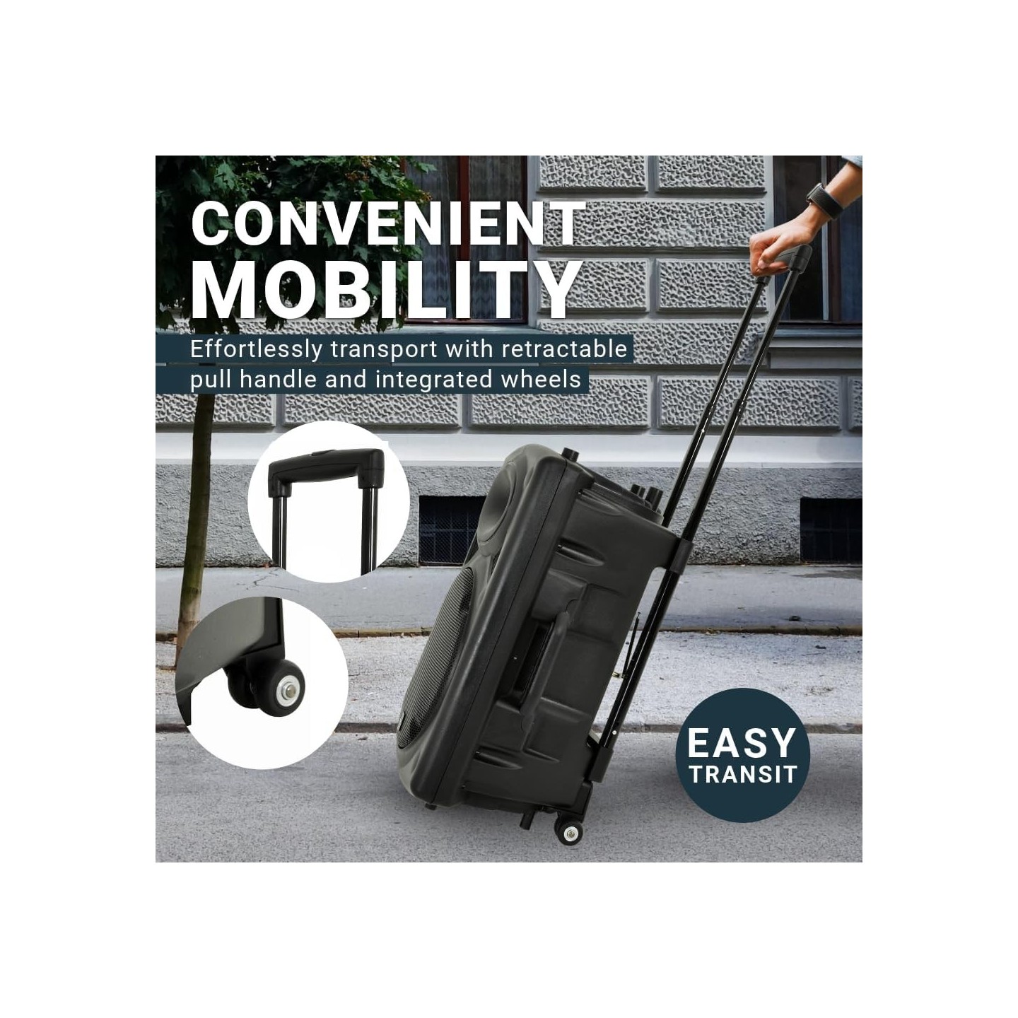 QTX QR12PA 12'' Professional Portable Karaoke & PA Speaker with 2x Wireless Microphones, Bluetooth USB & FM 178.847UK