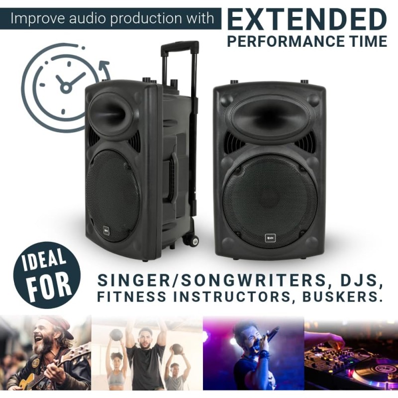 Buy QTX QR12PA 12'' Professional Portable Karaoke & PA Speaker with 2x Wireless ... in Cyprus, Nicosia, Limassol, Larnaka, Pafos