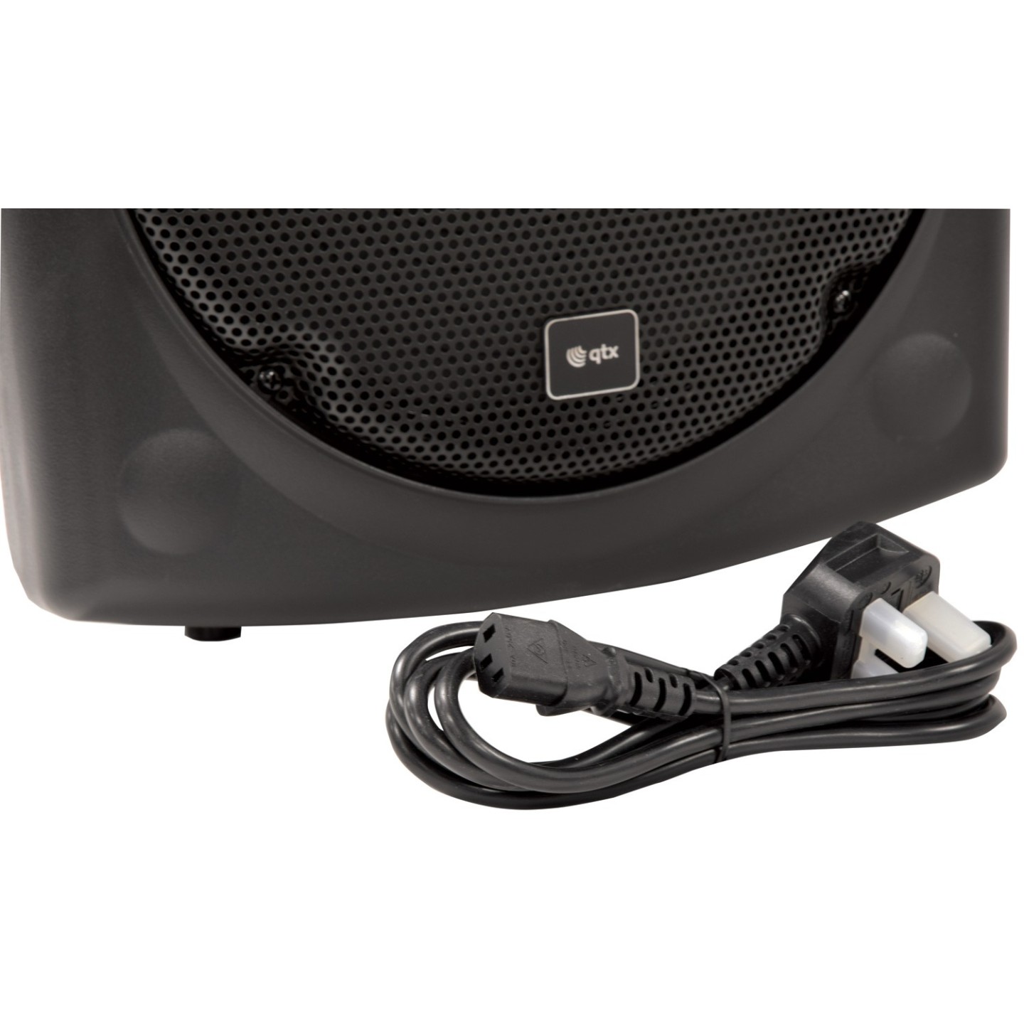 QTX QR12PA 12'' Professional Portable Karaoke & PA Speaker with 2x Wireless Microphones, Bluetooth USB & FM 178.847UK