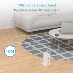 Buy Tessan 8-Gang Extension 2 USB-A USB C 2m 13A - TPS03-UK-C - 8-Gang Extension... in Cyprus, Nicosia, Limassol, Larnaka, Pafos