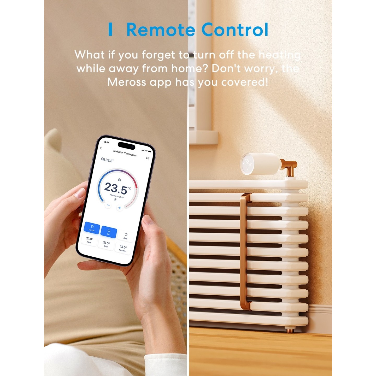 Meross Homekit Smart Wi-Fi Thermostat Valve - MTS150HK-EU - Homekit Smart Wi-Fi Thermostat Valve