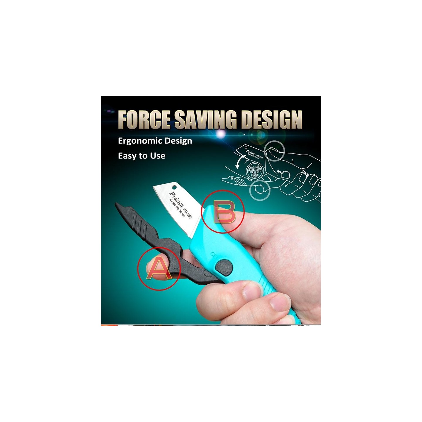 Proskit Knife - PD-992 - Knife for Electricians — Buy in Cyprus with Fast Delivery