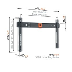 Buy Vogels TV Wall Mount - TVM1603 - Fixed 40-100' Black in Cyprus, Nicosia, Limassol, Larnaka, Pafos
