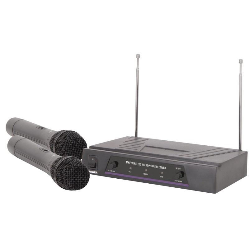 Buy QTX VHF Dual Handheld Wireless Microphone - 174.1+175.0MHz, 171.817UK in Cyprus, Nicosia, Limassol, Larnaka, Pafos