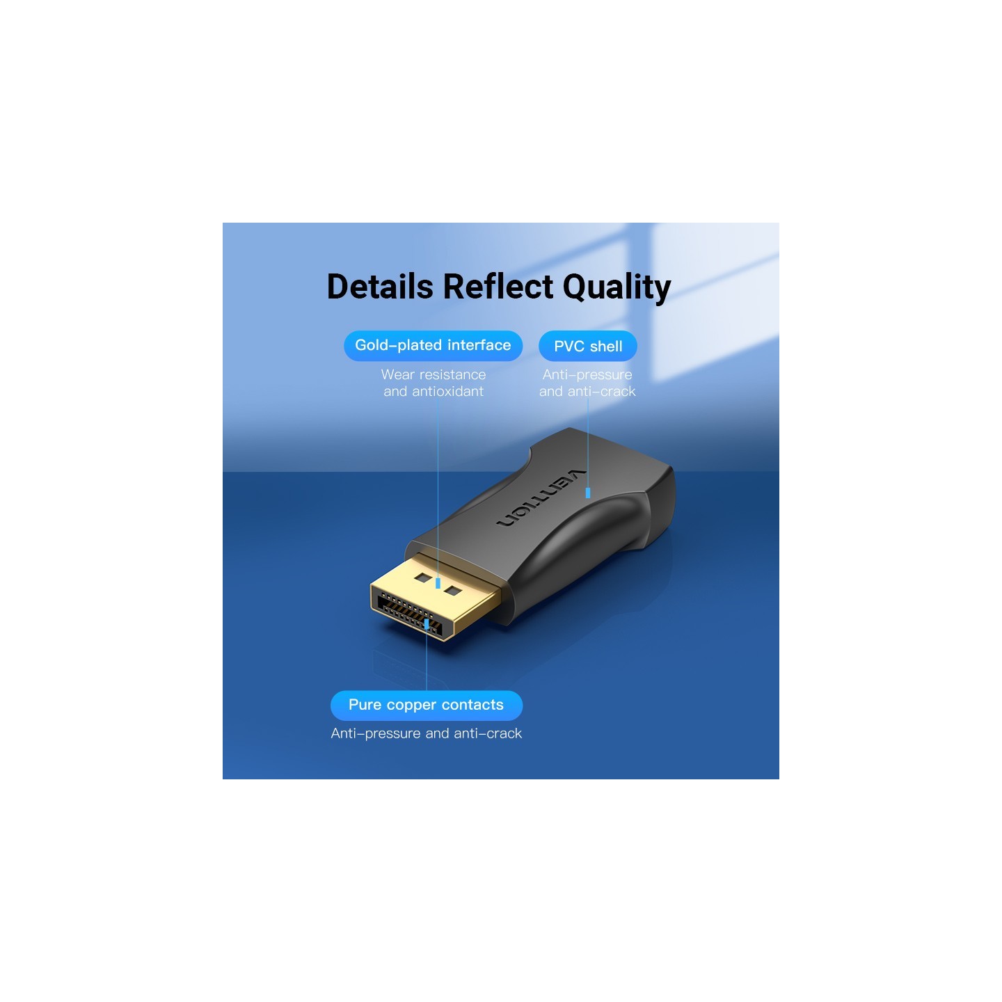 Vention DisplayPort Male to HDMI Female Adaptor - HBPB0 - 4K — Buy in Cyprus with Fast Delivery