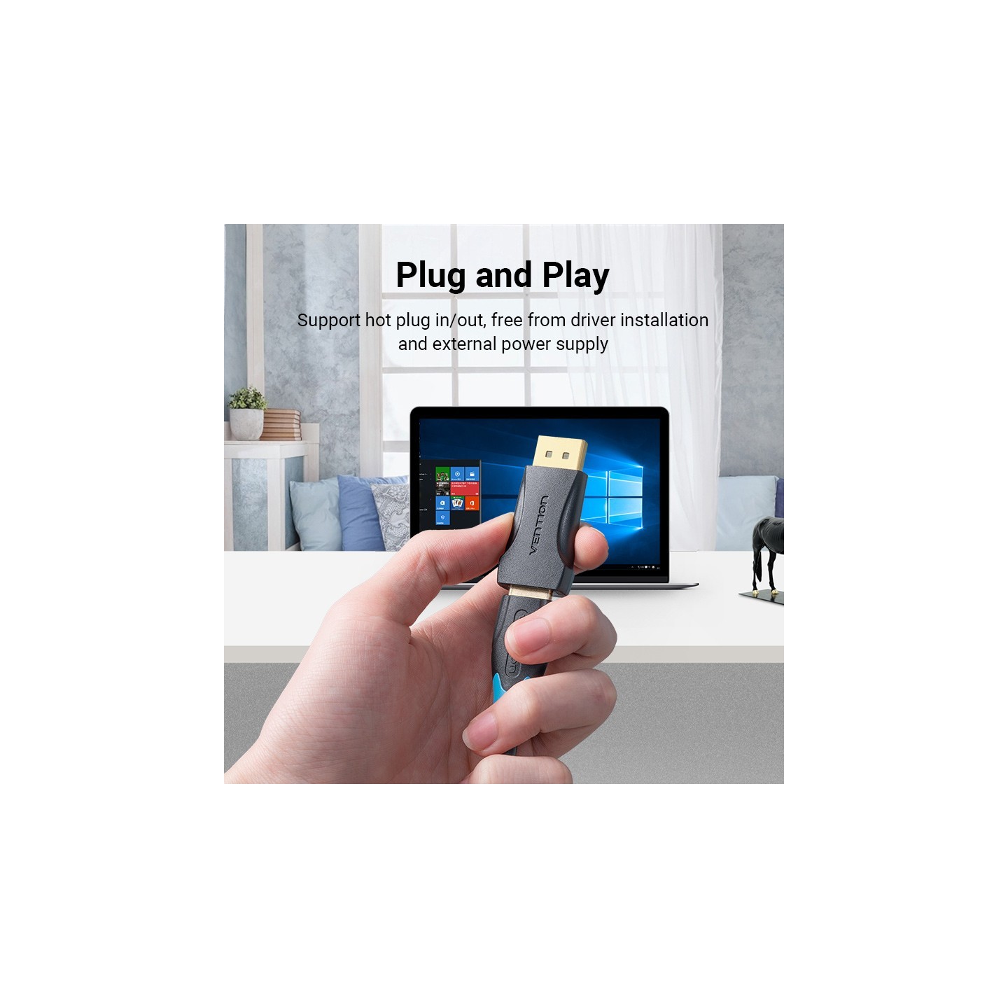 Vention DisplayPort Male to HDMI Female Adaptor - HBPB0 - 4K — Buy in Cyprus with Fast Delivery