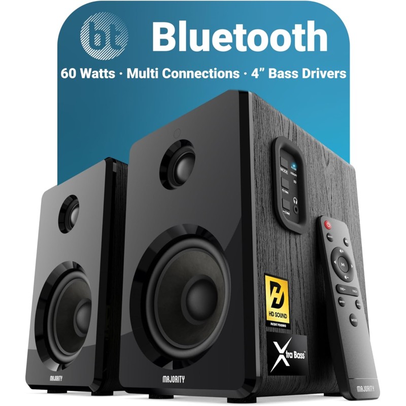 Buy Majority Active Speakers - D40 - 60W 2.0 USB SD (pair) UK Plug in Cyprus, Nicosia, Limassol, Larnaka, Pafos