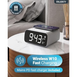 Buy Majority Darwin Bedside Radio - Bedside Radio with Alarm Clock, Wireless Cha... in Cyprus, Nicosia, Limassol, Larnaka, Pafos