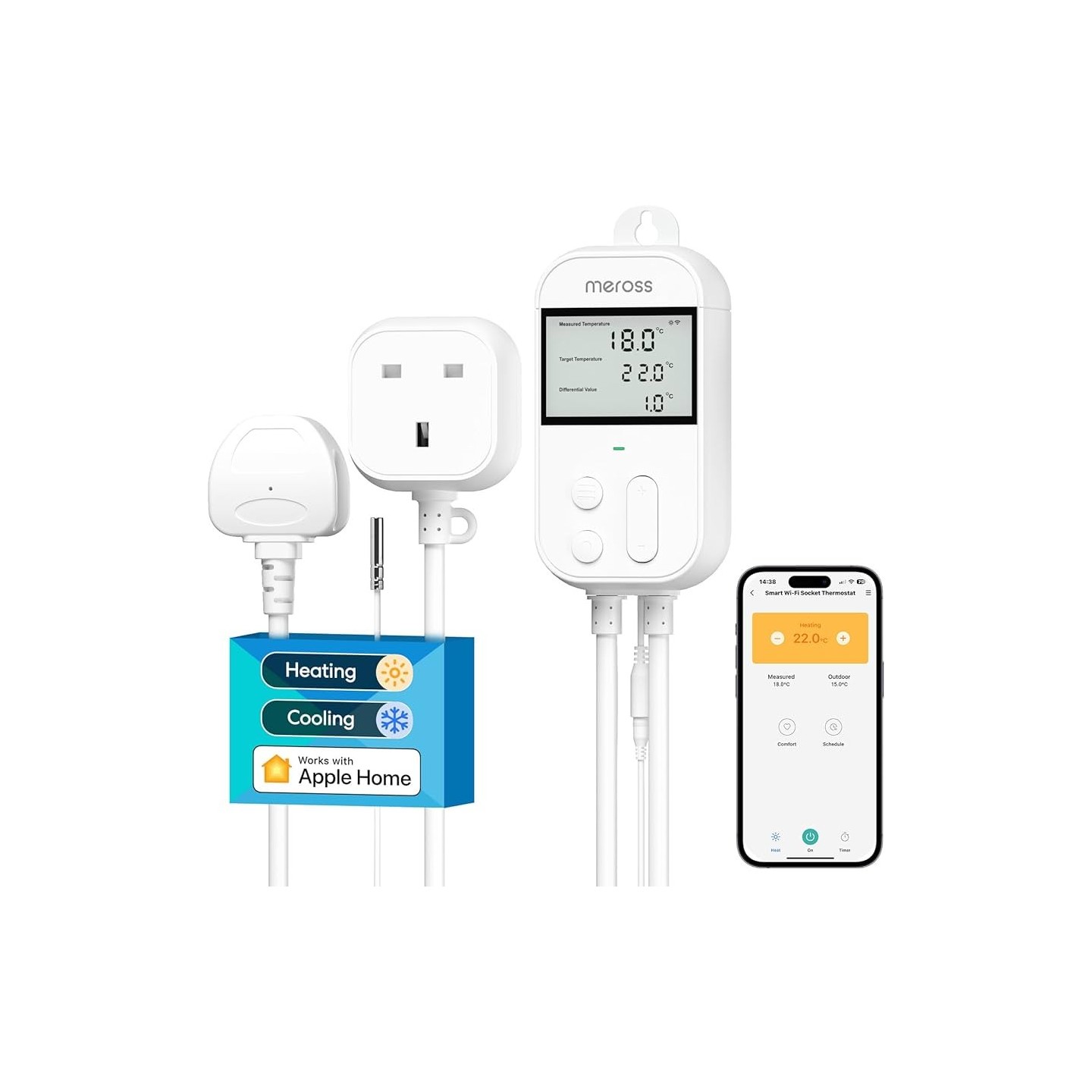 Meross Homekit Smart Wi-Fi Socket Thermostat - MTS960HK-UK - — Buy in Cyprus with Fast Delivery