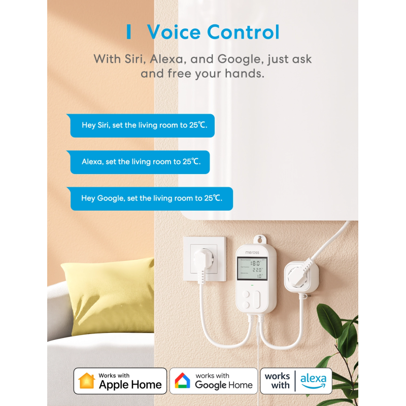 Buy Meross Homekit Smart Wi-Fi Socket Thermostat - MTS960HK-UK - in Cyprus, Nicosia, Limassol, Larnaka, Pafos