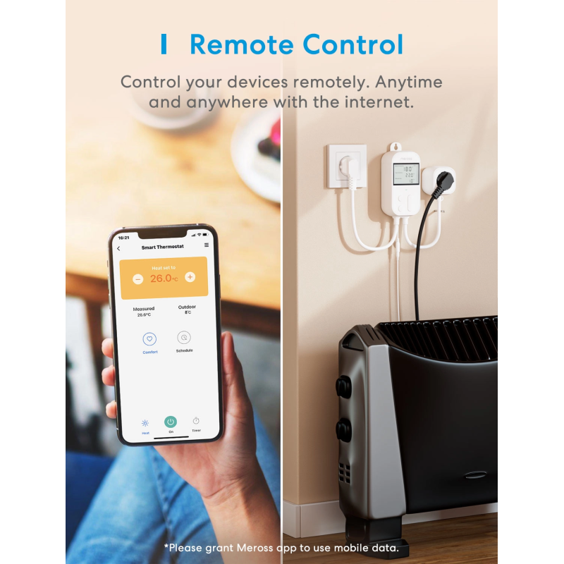 Buy Meross Homekit Smart Wi-Fi Socket Thermostat - MTS960HK-UK - in Cyprus, Nicosia, Limassol, Larnaka, Pafos