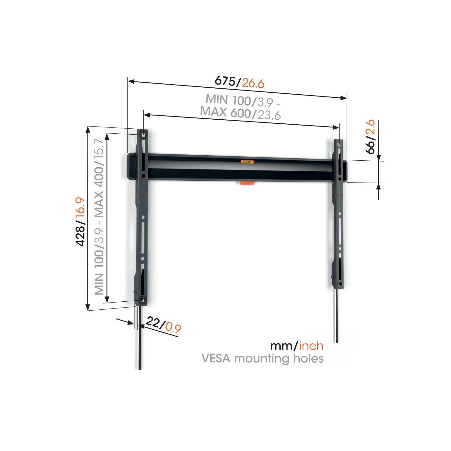 Vogels Fixed TV Wall Mount 40-100'' Black - TVM3603 - Fixed, 40-100'', Black — Buy in Cyprus with Fast Delivery