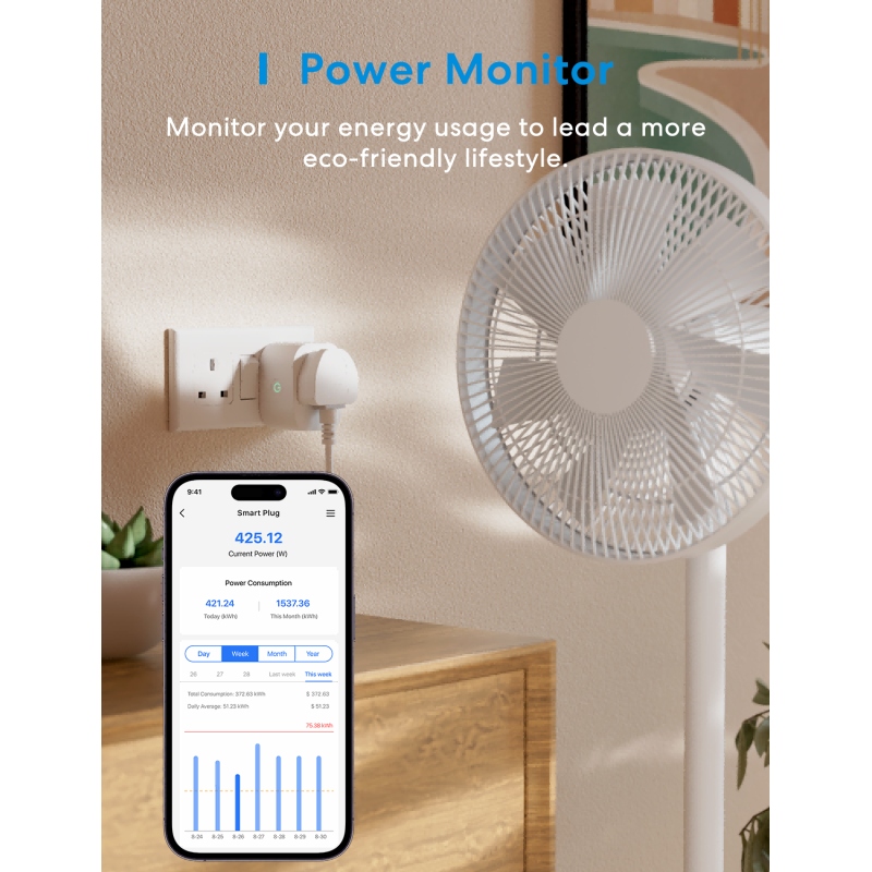 Buy Meross Smart Wi-Fi Plug - MSS315HK-UK - Matter in Cyprus, Nicosia, Limassol, Larnaka, Pafos