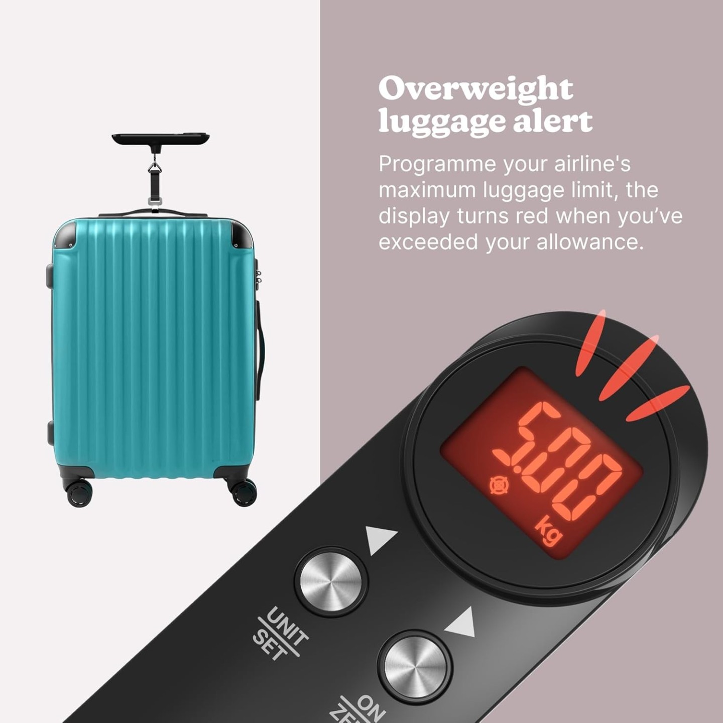 HoMedics Travel Luggage Scale - SCL-L100-BKR - Digital Display up to 50Kg — Buy in Cyprus with Fast Delivery