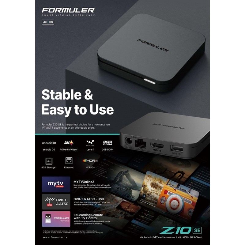 Buy Formuler Android 10 TV Box 4K 2GB 4GB - Z10 SE - Android 10 TV Box 4K 2GB 4GB in Cyprus, Nicosia, Limassol, Larnaka, Pafos