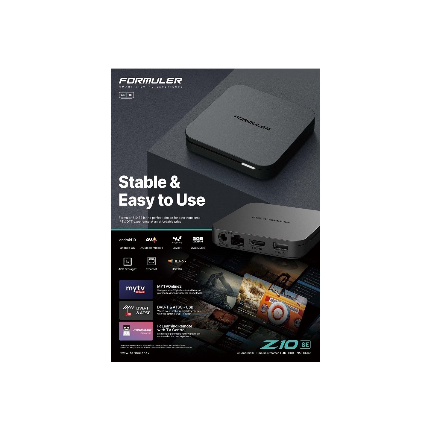 Formuler Android 10 TV Box 4K 2GB 4GB - Z10 SE - Android 10 TV Box 4K 2GB 4GB — Buy in Cyprus with Fast Delivery