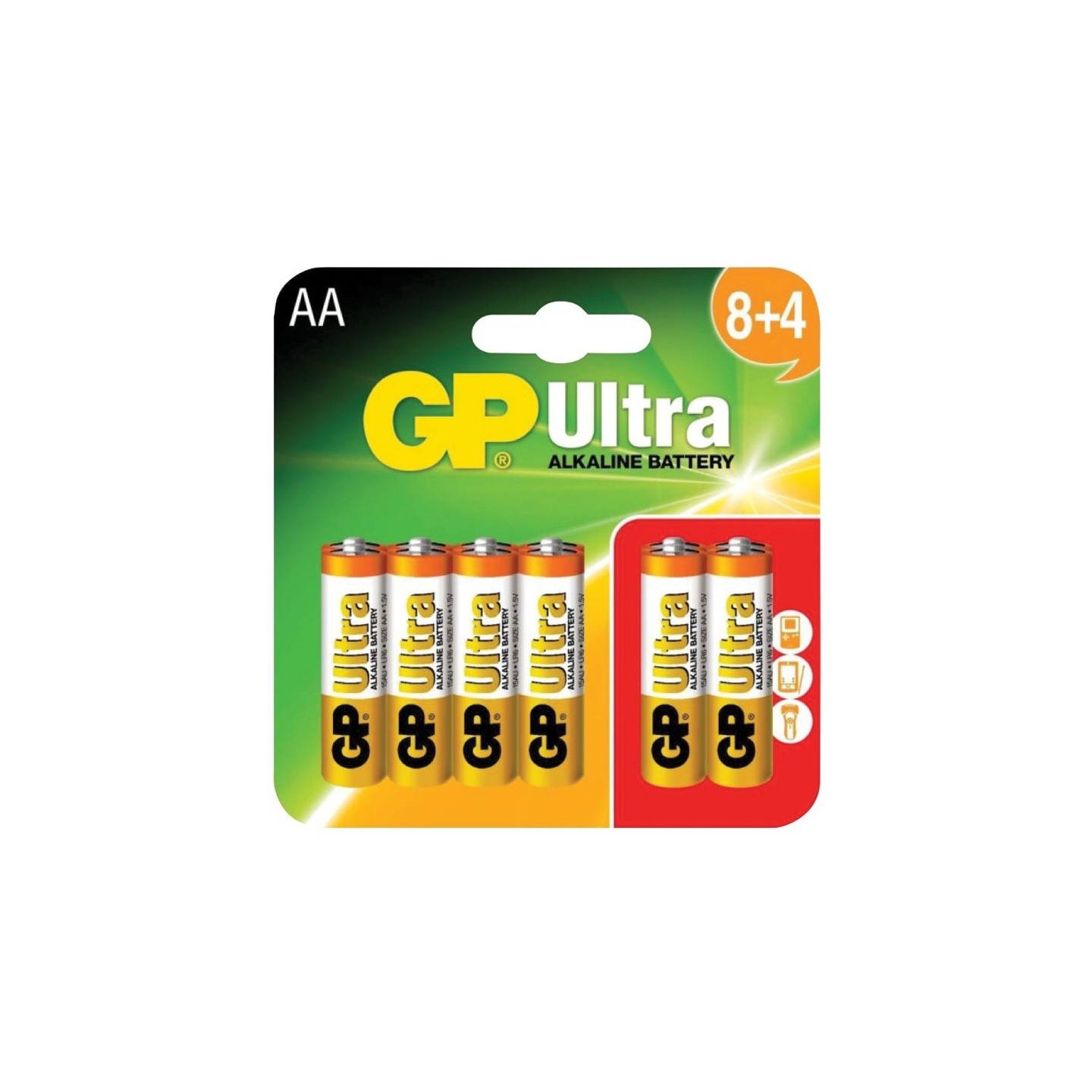 GP Ultra Alkaline Batteries - 656.012UK - AA 8+4 — Buy in Cyprus with Fast Delivery