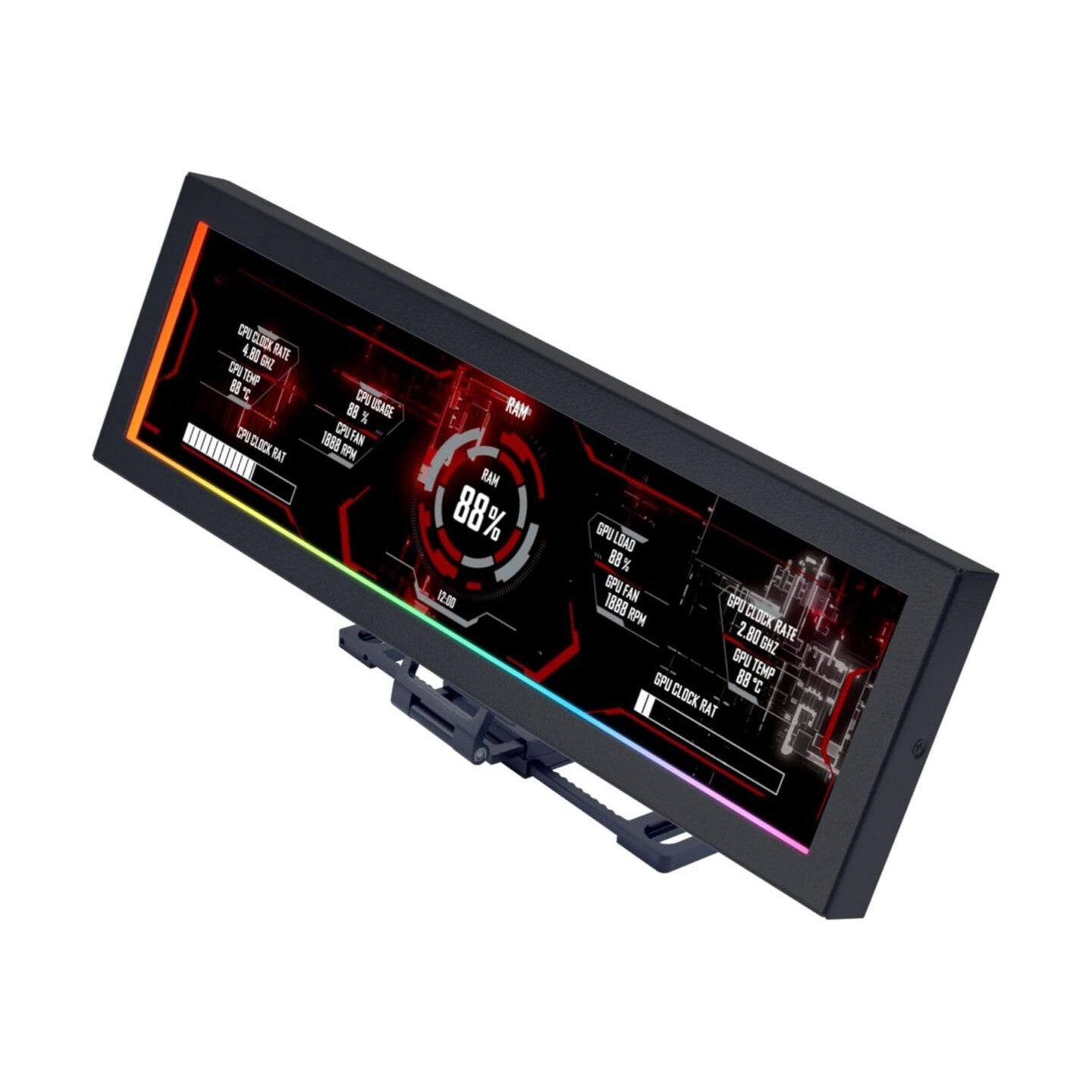 Lian Li 8.8' Universal Screen Black - For Any PC - ARGB Frame - Display Panel - LCD Mini Monitor