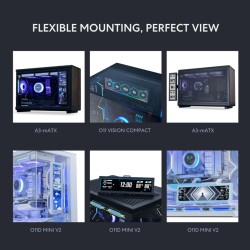 Lian Li 8.8' Universal Screen Black - For Any PC - ARGB Frame - Display Panel - LCD Mini Monitor