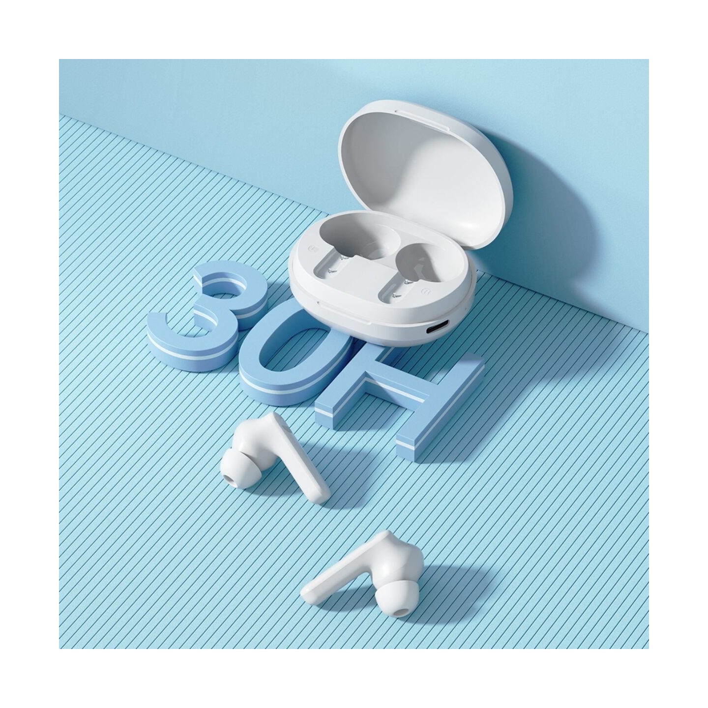 Haylou Moripods ANC White Bluetooth TWS Gaming In-Ear Earbuds 30db Active Noise Cance. 28h BT5.2