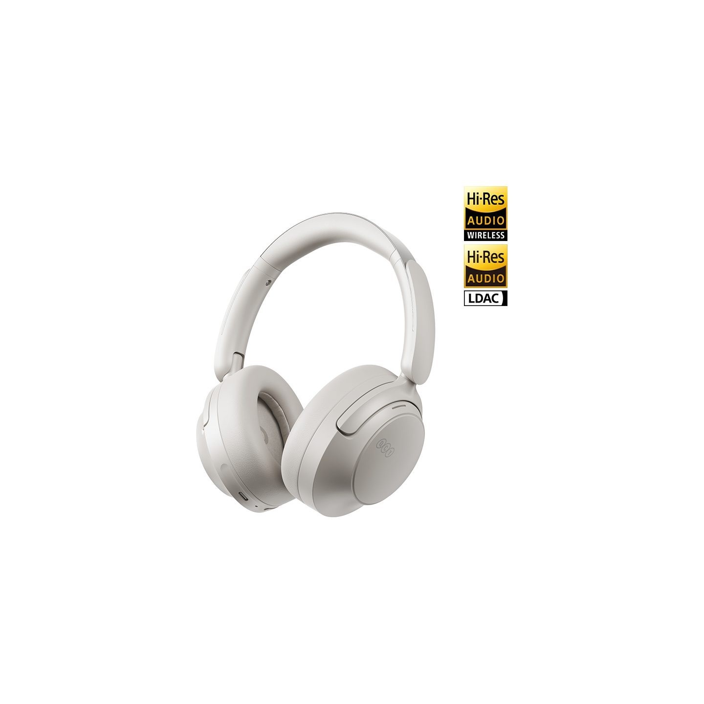 QCY Headphones - H3S - White, Type-C & Bluetooth 6.0 ANC iOS Android Call Noise Cancelling Headset102h