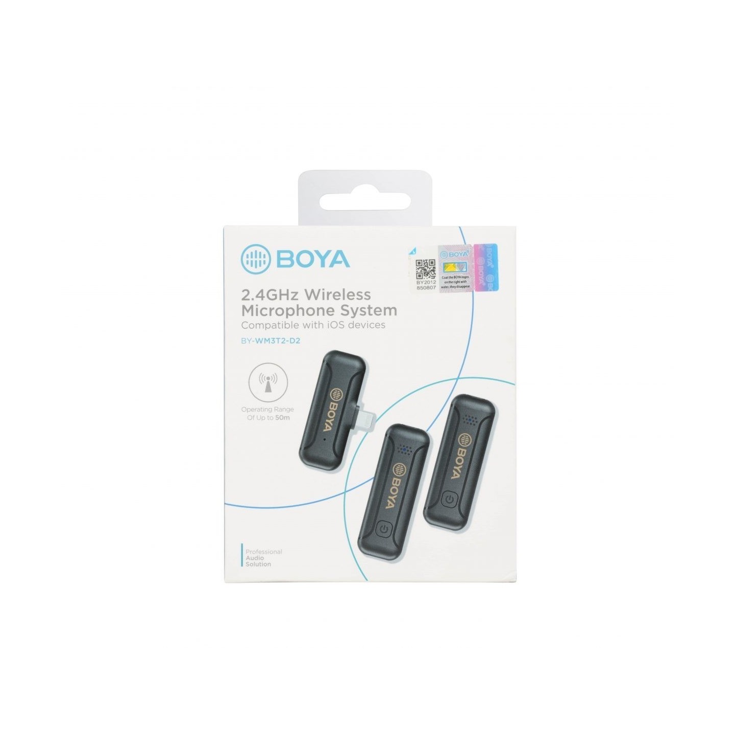 BOYA Wireless Microphone - BY-WM3T2-D2 - 2.4GHz Mobile wireless mic for iOS iPhone (2 transmitters, two person vlog)