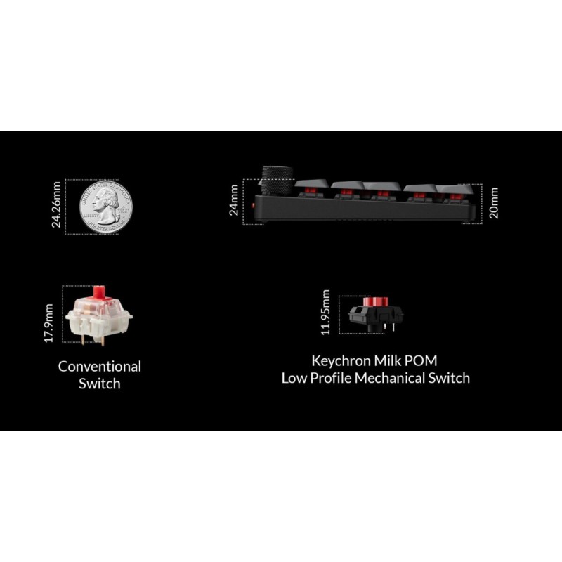 Buy Keychron K0 Max - K0M-H1 - QMK Wireless Custom Num Pad Mechanical Low Profil... in Cyprus, Nicosia, Limassol, Larnaka, Pafos