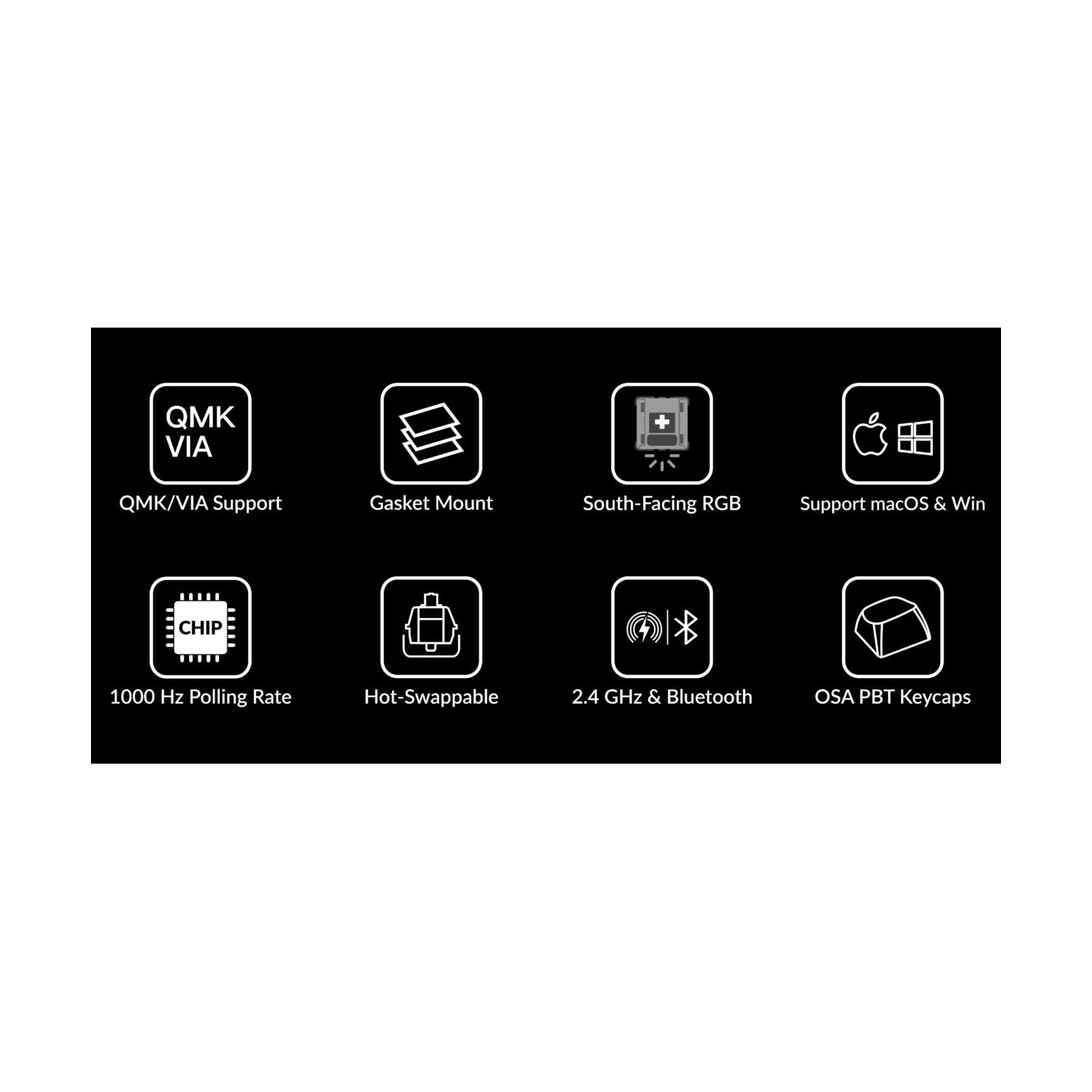 Keychron V1 Max V1M-D1 QMK VIA Wireless Mechanical Keyboard Red Switch RGB 75% US (Boxed) — Buy in Cyprus with Fast Delivery