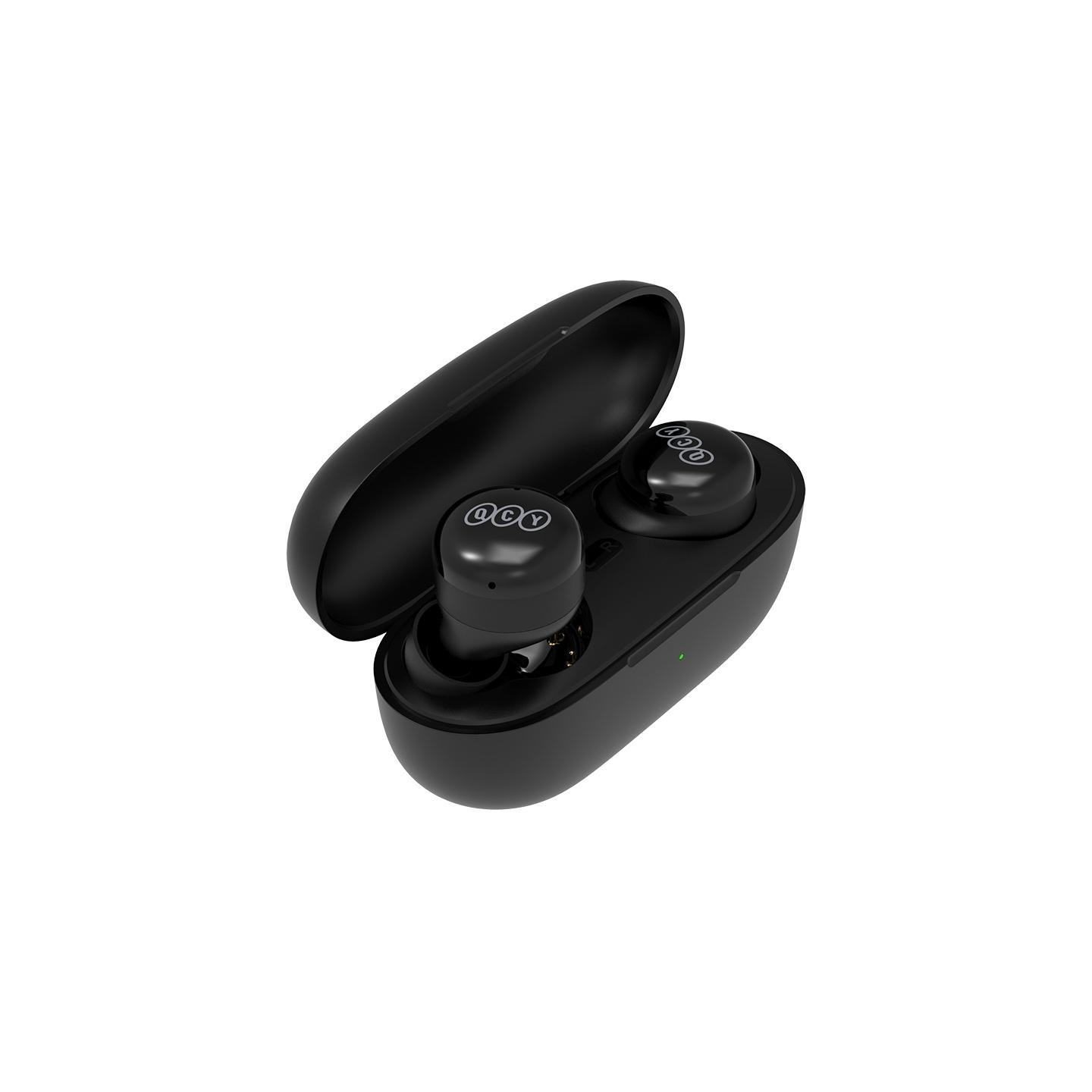 QCY T17 TWS BLACK 6mm dynamic driver-mic noise cancel. Music time: 4h. Calling time: 3,5h. Bluetooth