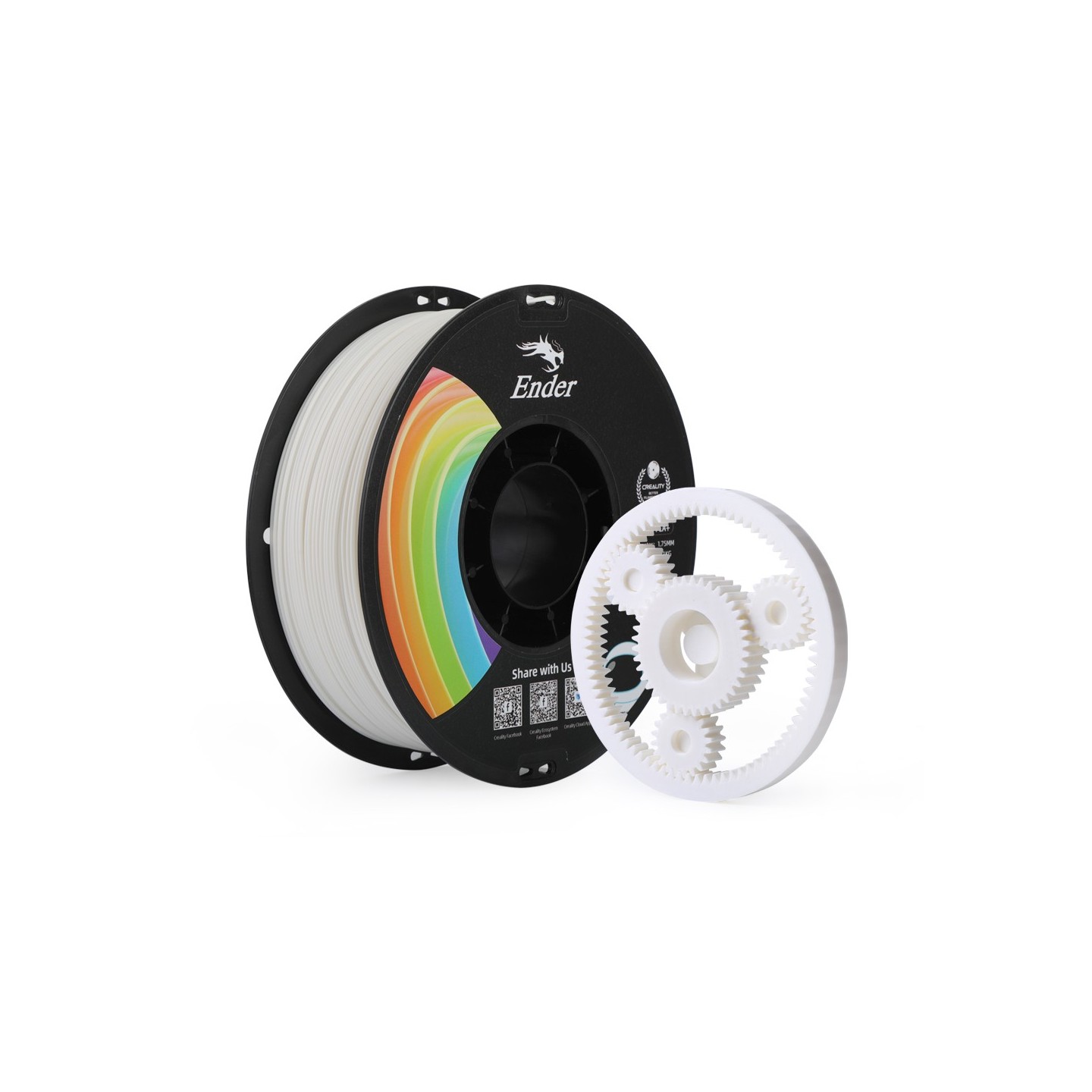 Creality EN-PLA+ White Ender 3D Printer Filament - 3301010305 - Strength 34MPA Bend 77MPa 1 kg Spool1.75
