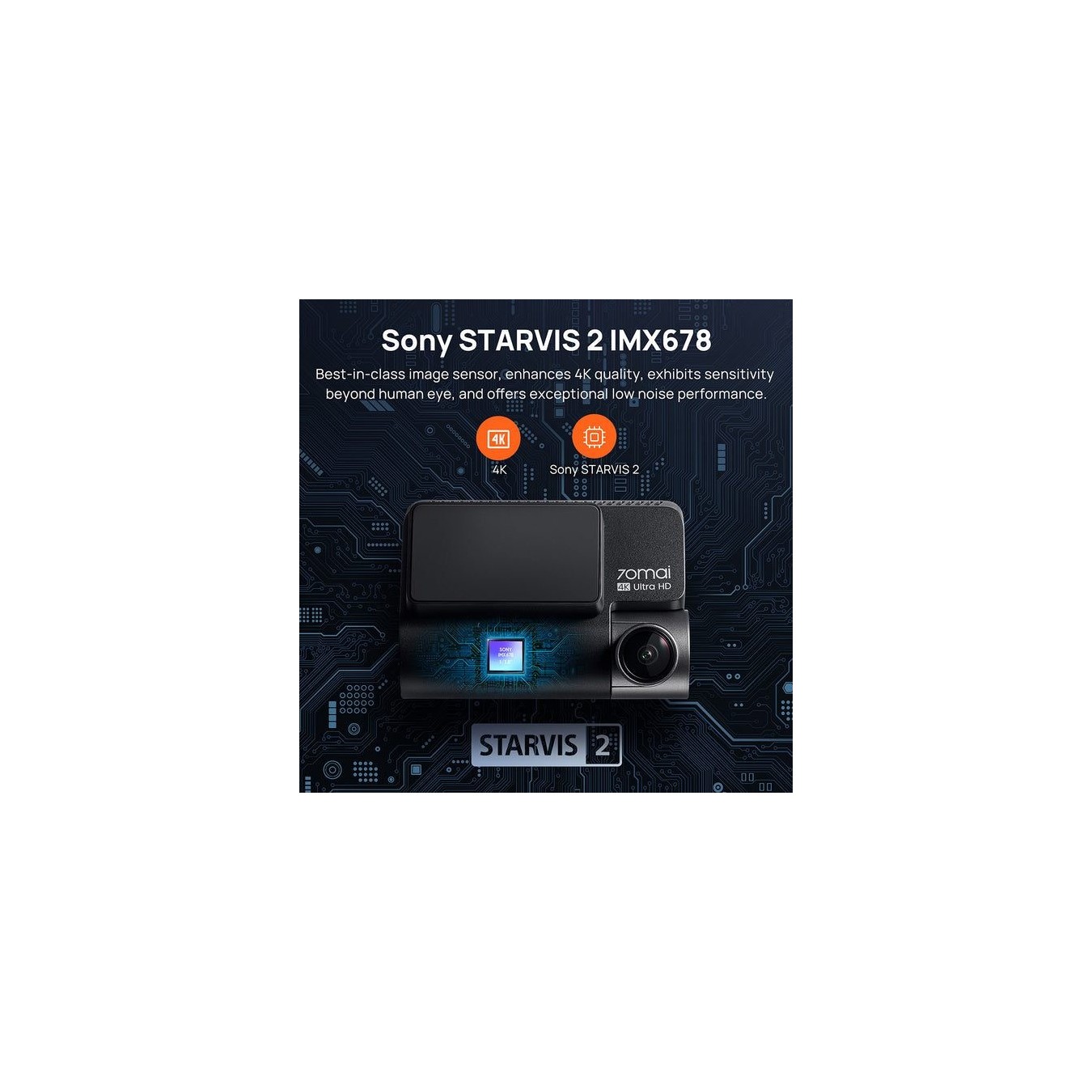 70mai Dash Cam 4K w. Screen - A810 - 2160p 60FPS 150FOV GPS 500mAh Car Camera — Buy in Cyprus with Fast Delivery