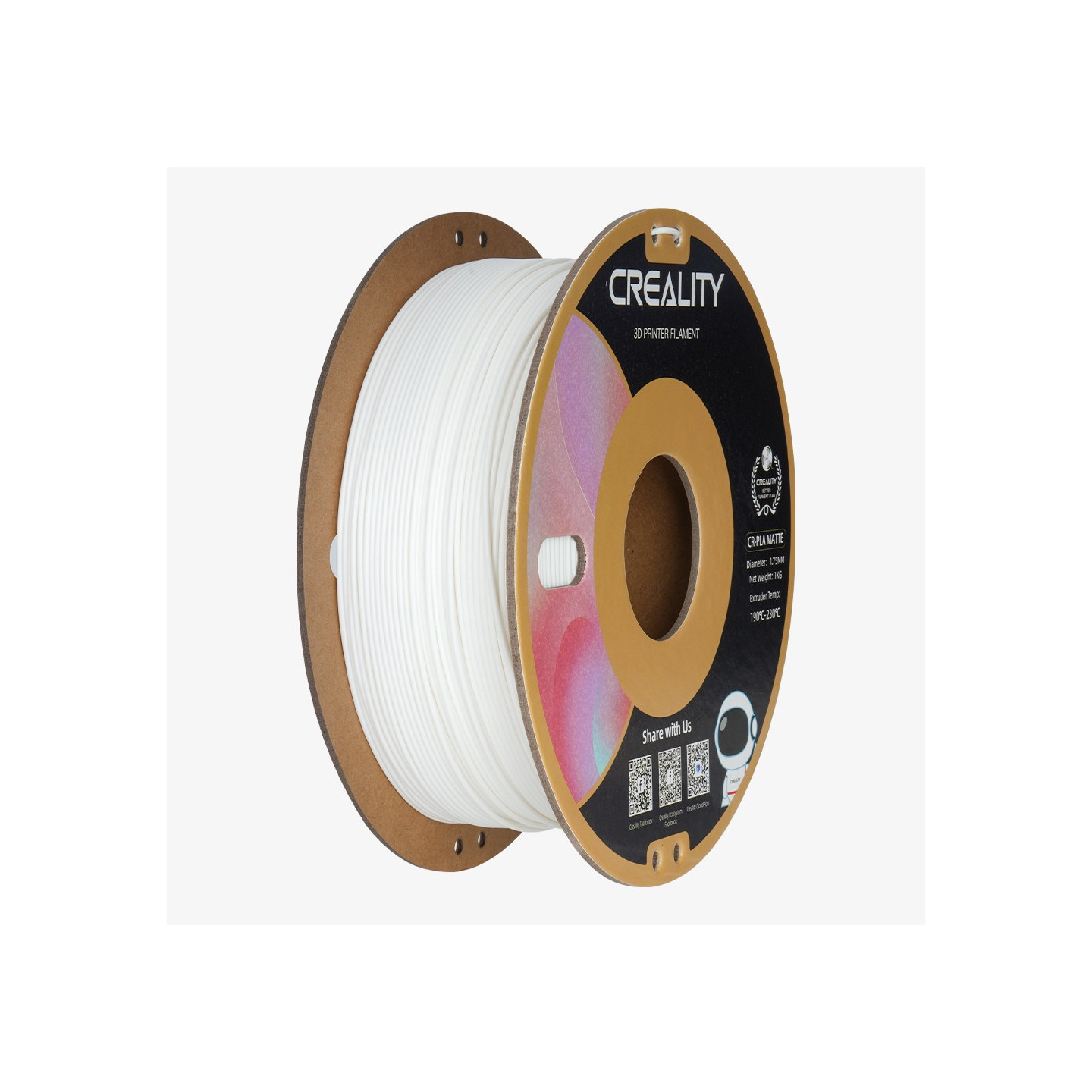 CREALITY CR-PLA Matte Gypsum White, 3D Printer Filament 1 kg Spool,1.75mm - 3301010296 - Matte Gypsum White