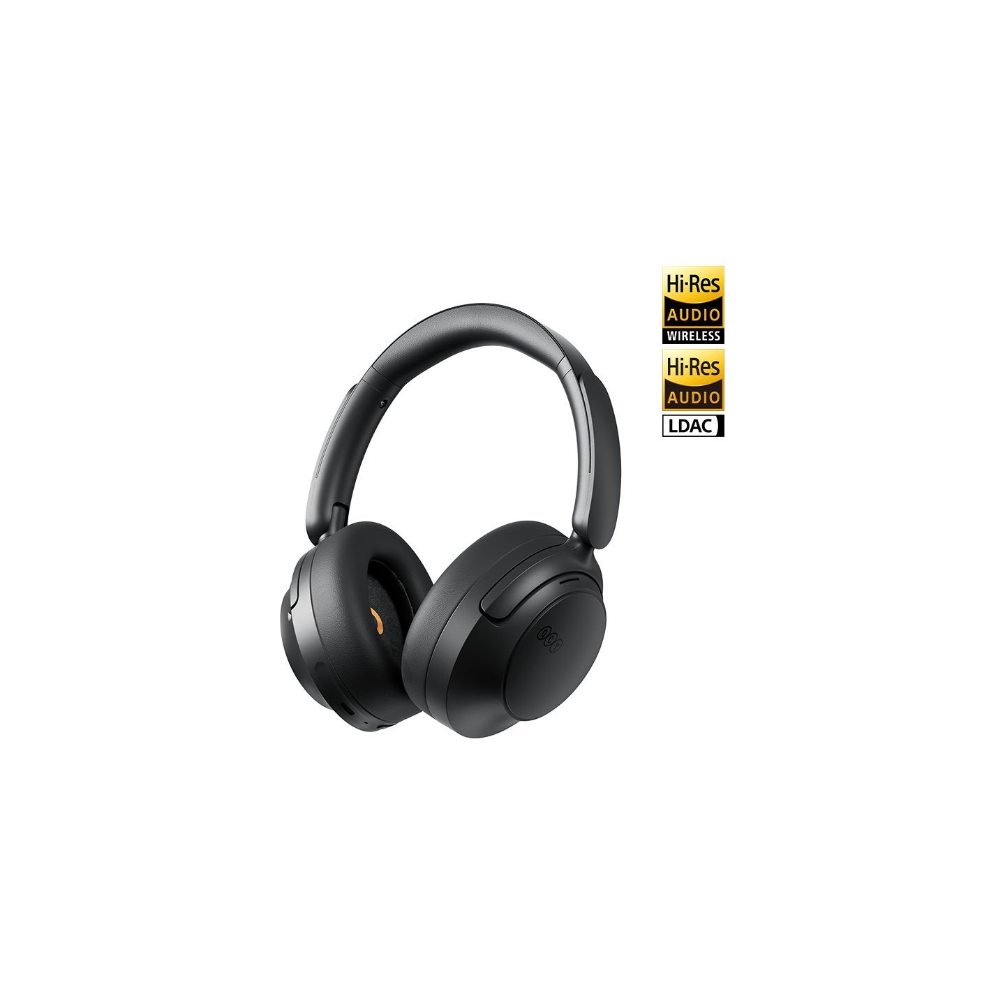 QCY Headphones Black - H3S - Type-C & Bluetooth 6.0 ANC iOS Android Call Noise Cancelling Heasdet 102h