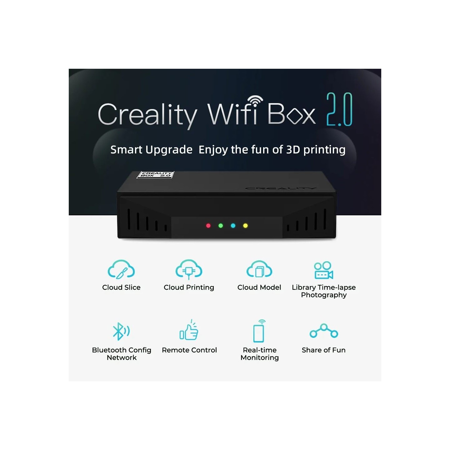 CREALITY Wifi Box - 2.0 - With TF Card, Bluetooth, Config Network, Remote Control, Real-time Monitoring