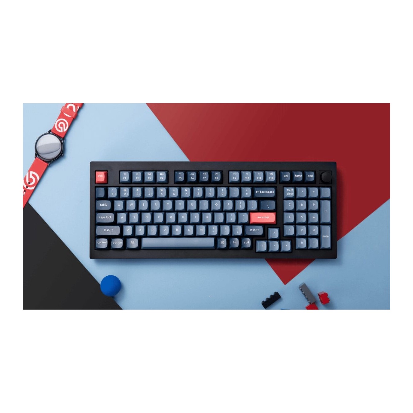 Keychron V5 Max - V5M-D1 - QMK VIA Wireless BT 2,4 Wired Custom Mechanical Keyboard Red Switch 96% US