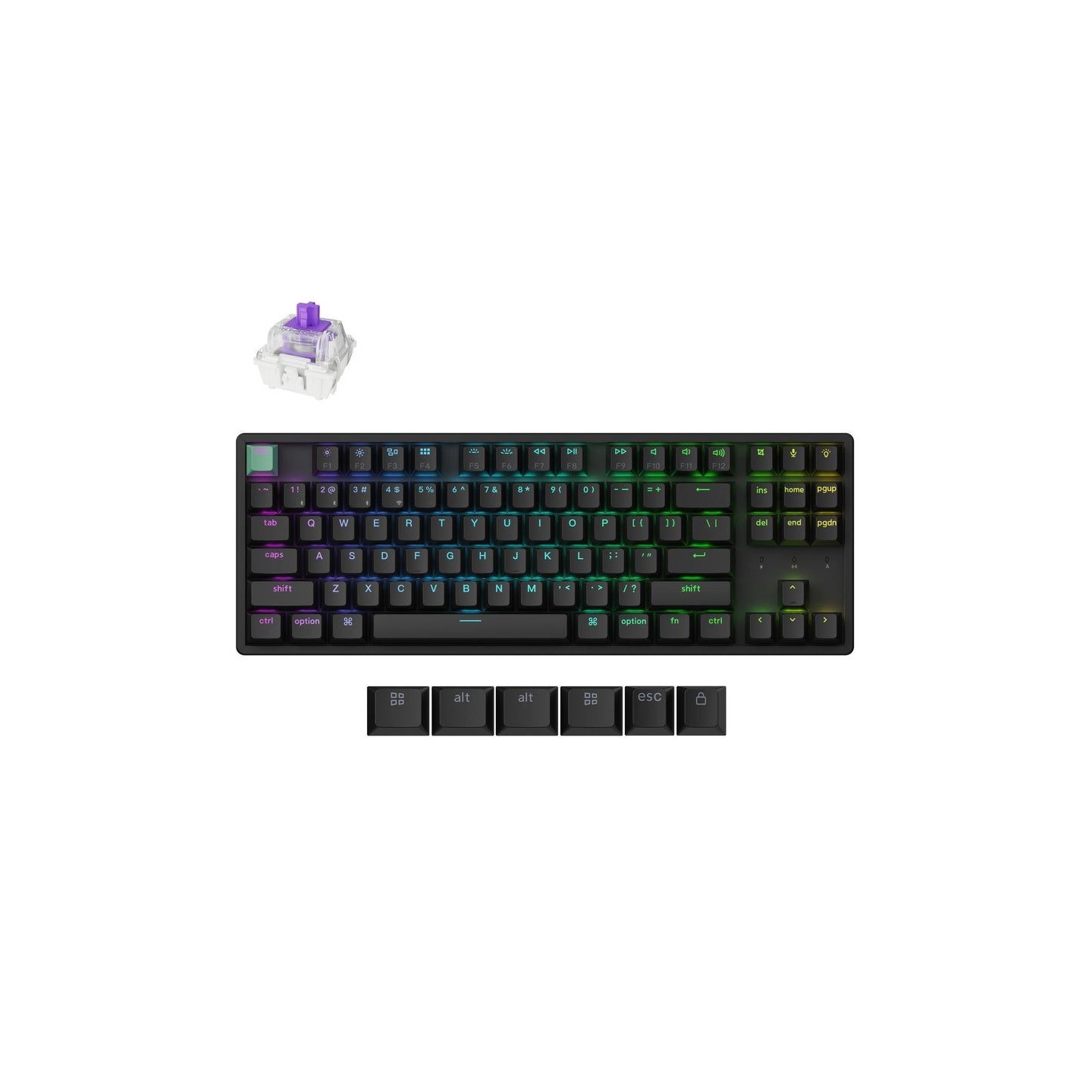 Keychron K8 HE K8H-J1 Shine-Through Wireless Magnetic Hall Effect RGB Keyboard 80% US (Boxed)