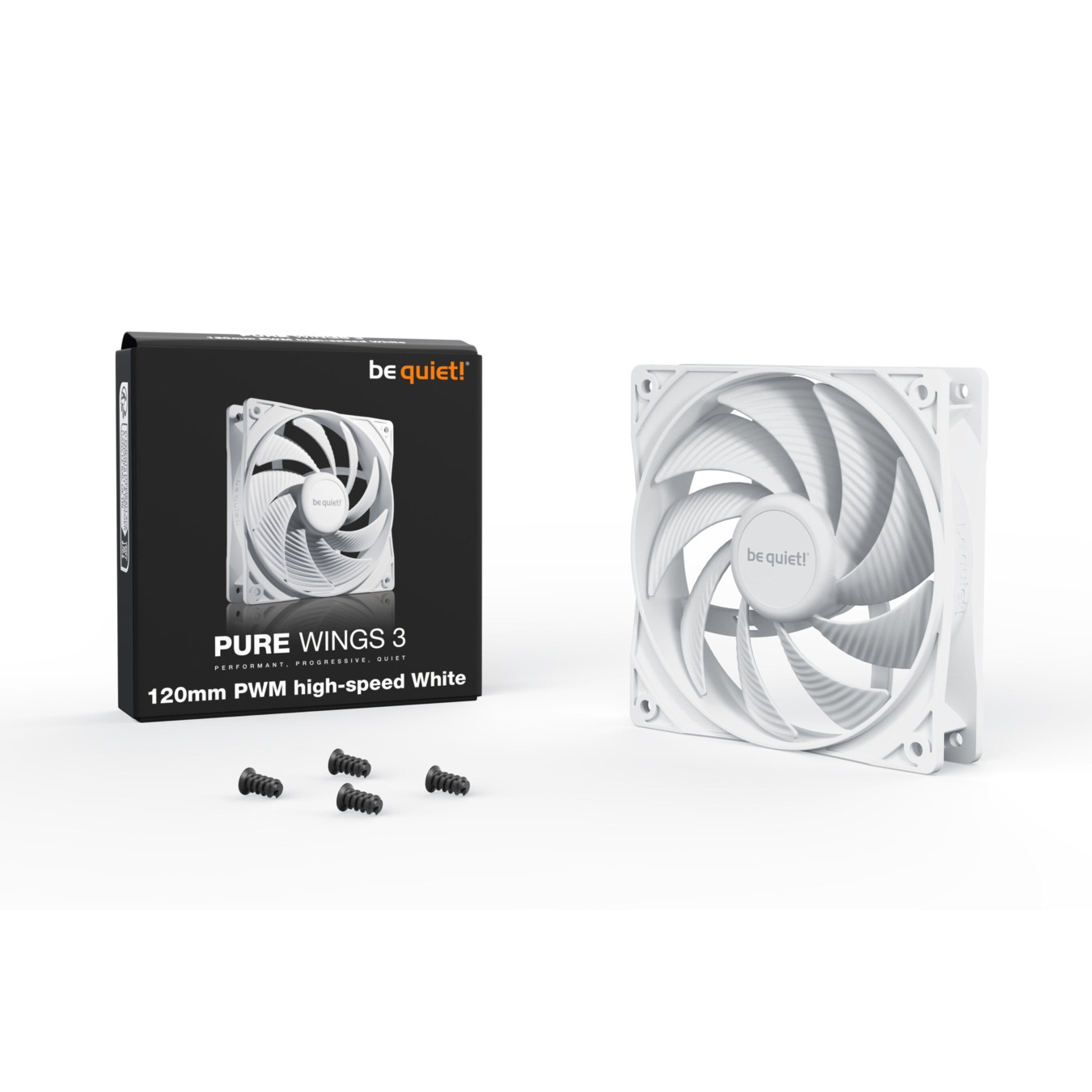 be quiet! Pure Wings 3 PWM High-Speed 120mm Fan - BL111 - White, 2100 RPM, 4-pin PWM — Buy in Cyprus with Fast Delivery
