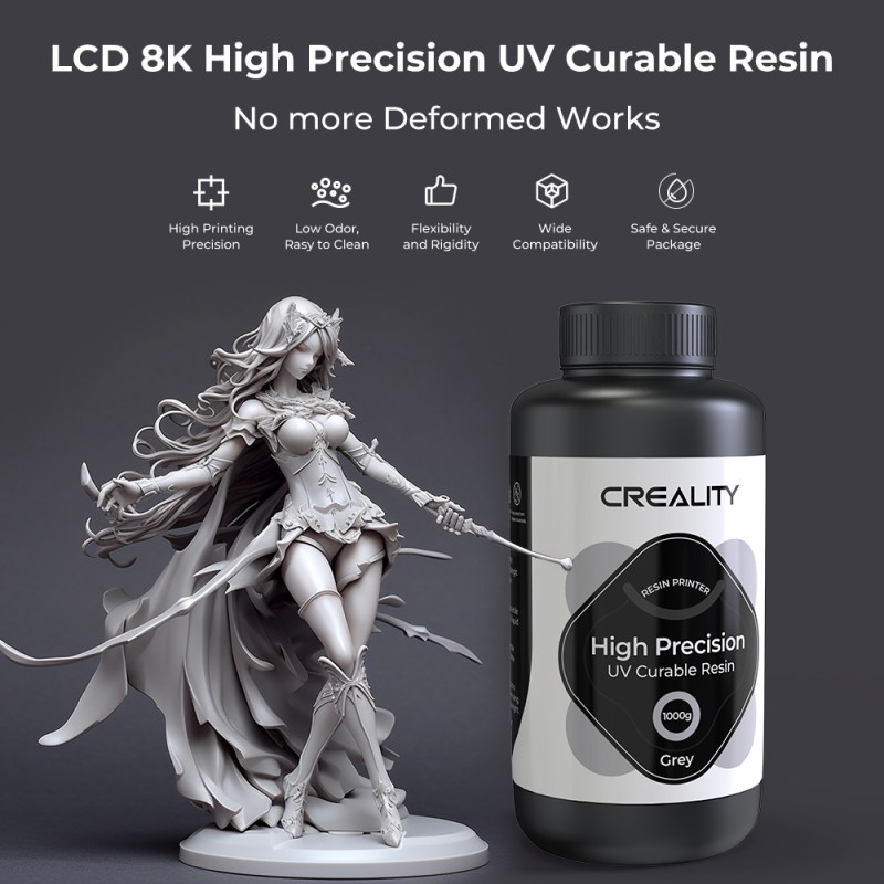 Creality LCD 8K High Precision UV Curable Resin - 3302190004 - Dark Gray — Buy in Cyprus with Fast Delivery