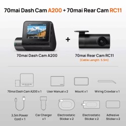Buy 70mai Front & Rear Dash Cam w. Screen, Set with RC11 Rearview Camera - A200-... in Cyprus, Nicosia, Limassol, Larnaka, Pafos