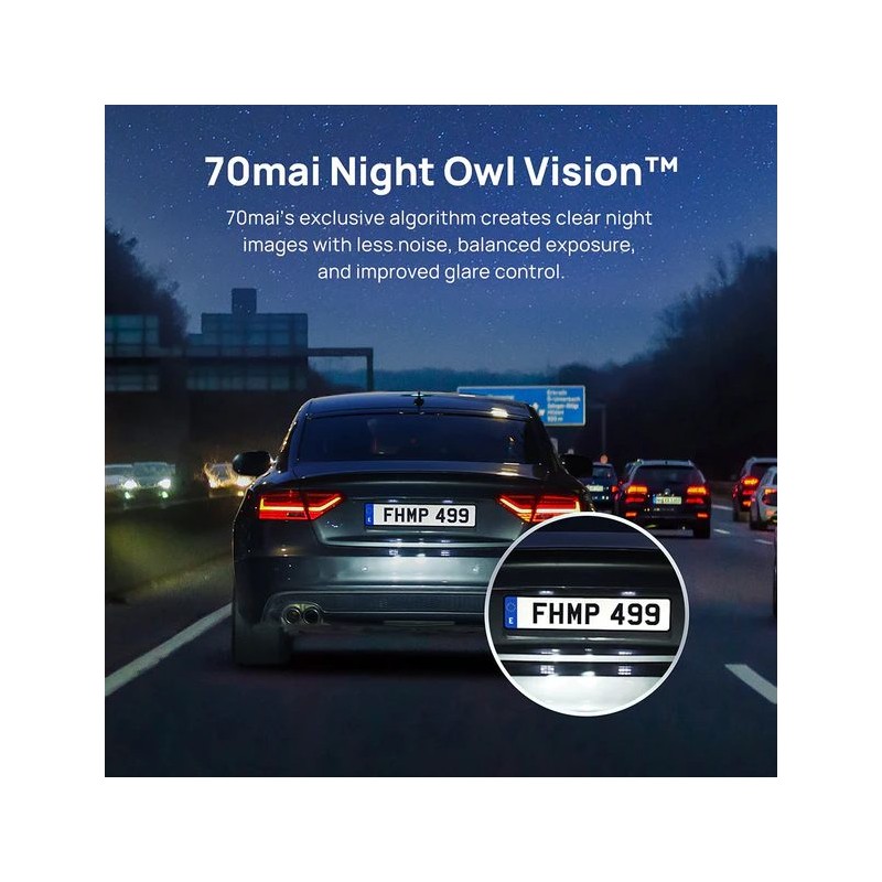 Buy 70mai Front & Rear Dash Cam w. Screen, Set with RC11 Rearview Camera - A200-... in Cyprus, Nicosia, Limassol, Larnaka, Pafos