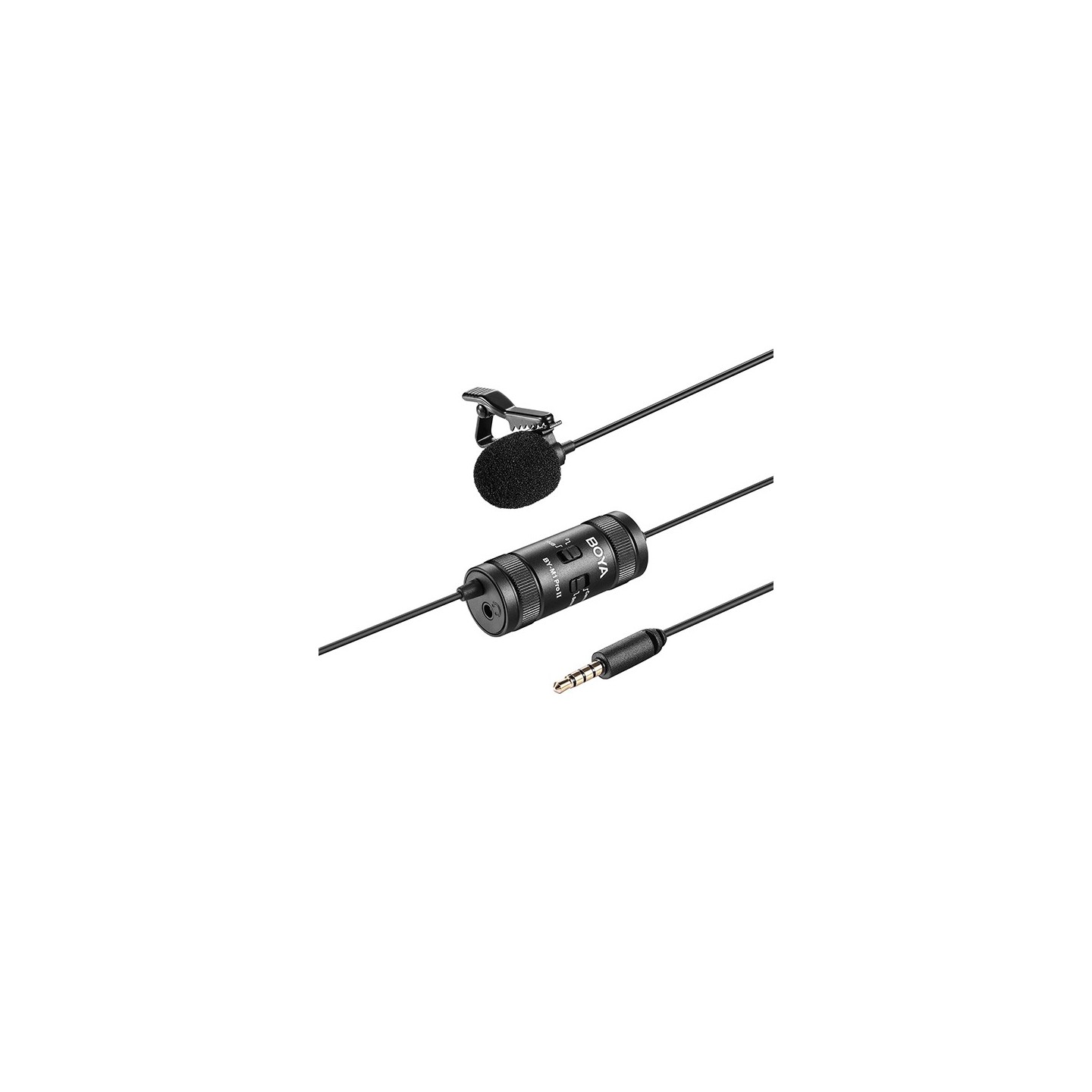 BOYA wired mic - BY-M1 Pro II - 6m cable, professional lavalier mic, camera, smartphone, tablet