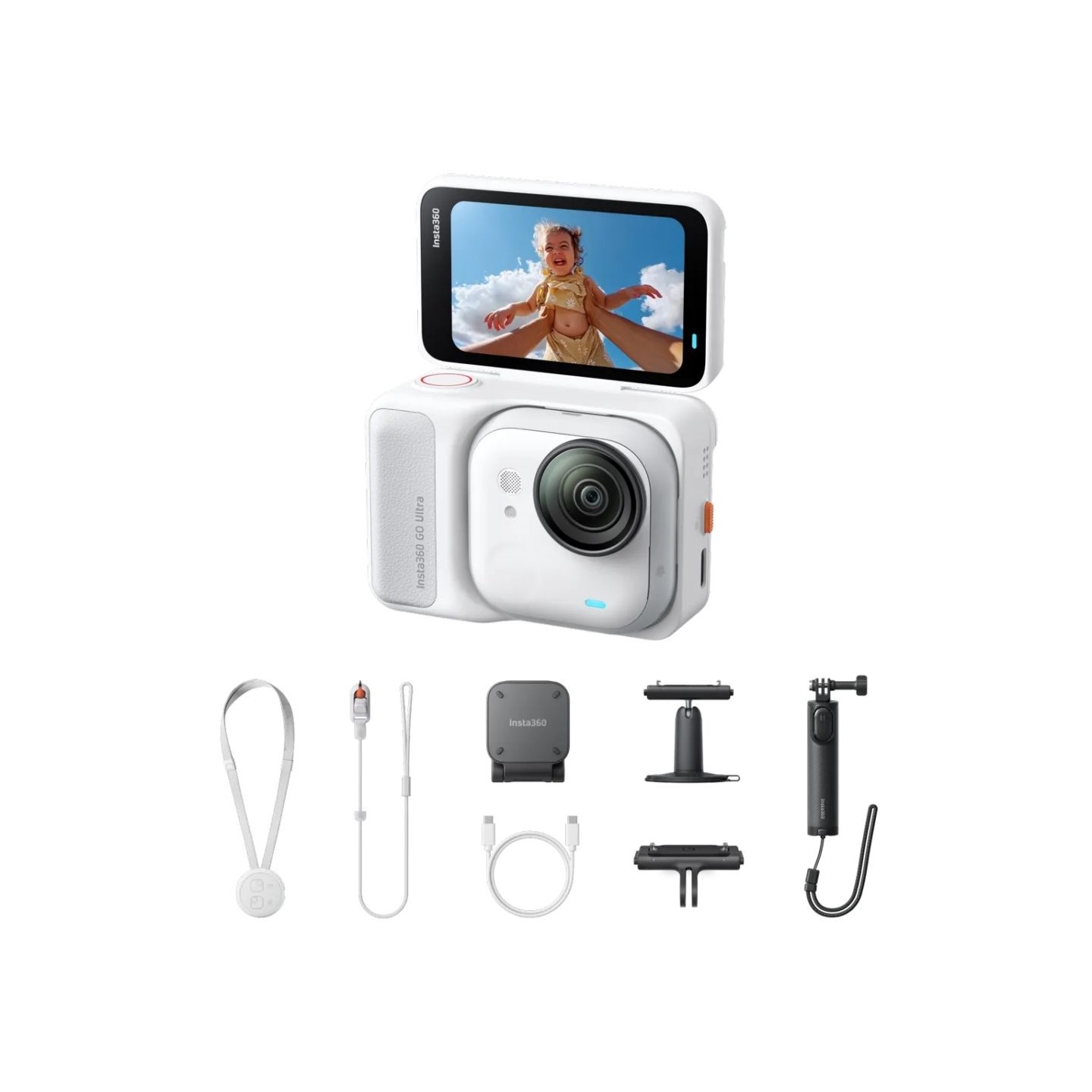 Insta360 GO Ultra Creator Bundle Arctic White - Mini 2-in-1 Tripod, Quick Release Mount, Pivot Mount