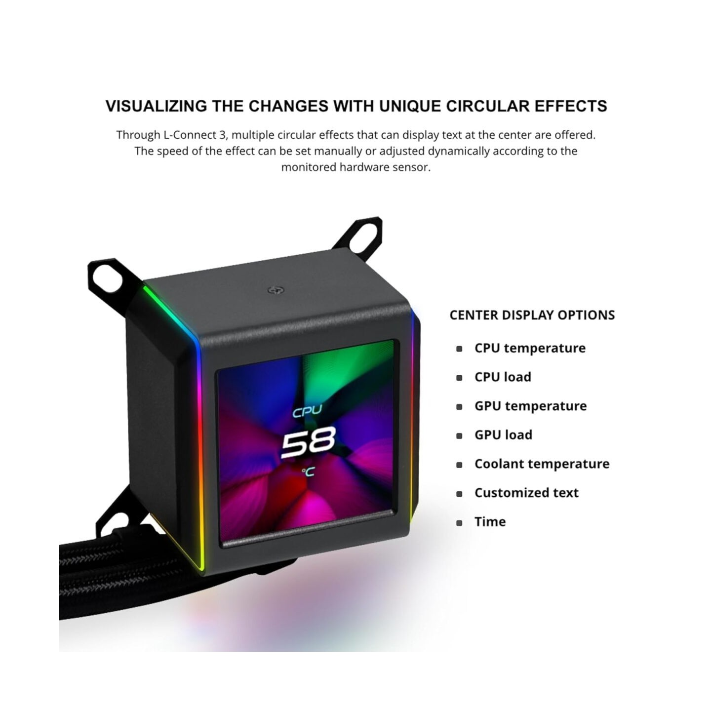 Lian Li Galahad II LCD 280 TL Wireless Black - AIO Water Cooler - AM5 AM4 - LGA 1851 1700 1200 115x - GA2ALCD28TLB (Boxed)