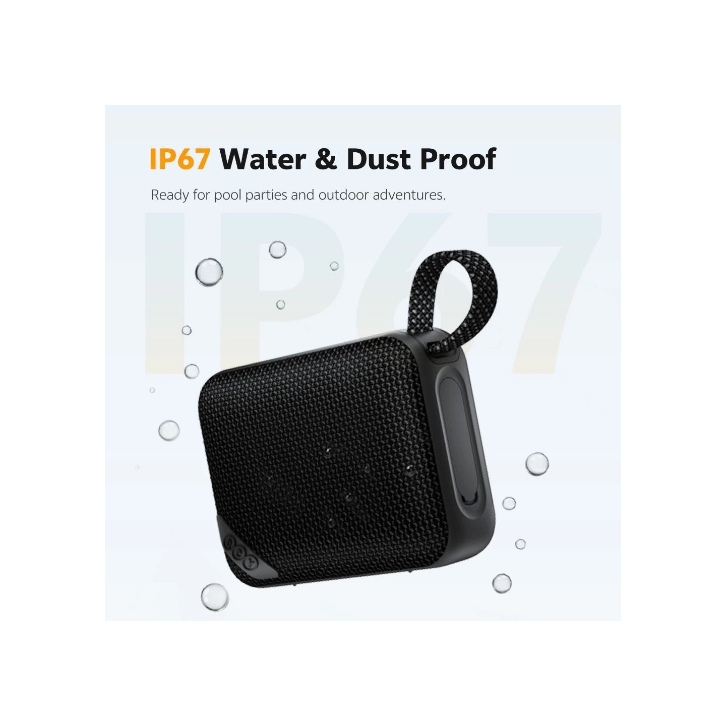 QCY Grey - SP2 - Pocket Size IP67 RGB BT Speaker Deep Punch Bass TWS Stereo Subwoofer 17h — Buy in Cyprus with Fast Delivery