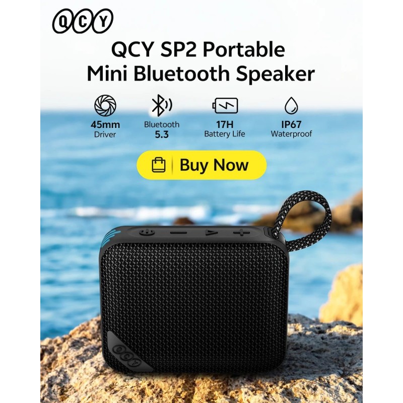 Buy QCY Grey - SP2 - Pocket Size IP67 RGB BT Speaker Deep Punch Bass TWS Stereo ... in Cyprus, Nicosia, Limassol, Larnaka, Pafos